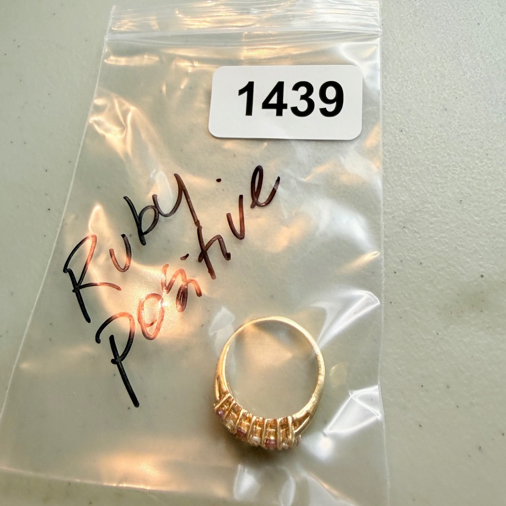 14K HGE Ruby Cluster Ring Size 8 Gold Electroplate Cocktail Statement - Picture 15 of 15